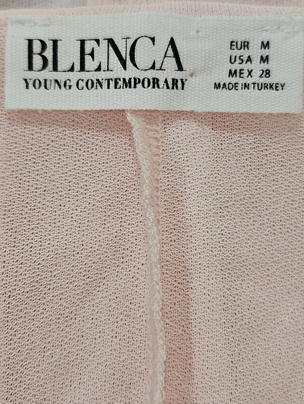NWT Blenca Pink Ruffle Chiffon Sheer Top Bell Sleeve Coquette Medium